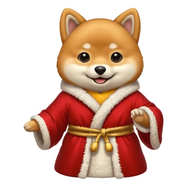 shiba inu wearing a red robe sticker