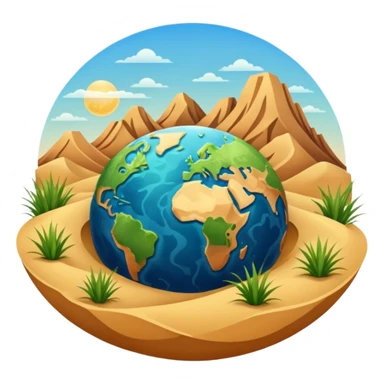 infinite 8 stylised to symbolise earth, with desert, grass, cities, oceans sticker
