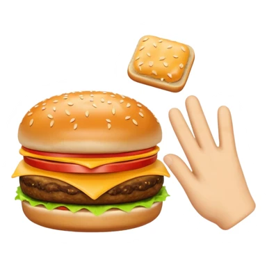 Cheeseburger high fiving sticker