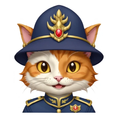 A cat with a hat and dragon corps sticker