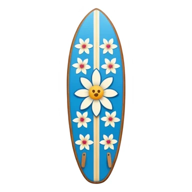 Blue Surfboard with Flower Pattern sticker