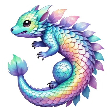 Pastel Randomly-colored sparkly exotic Fakémon-creature sticker