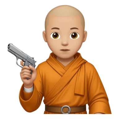 monk with gun  sticker