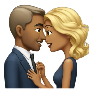 Millionaire couple kissing sticker