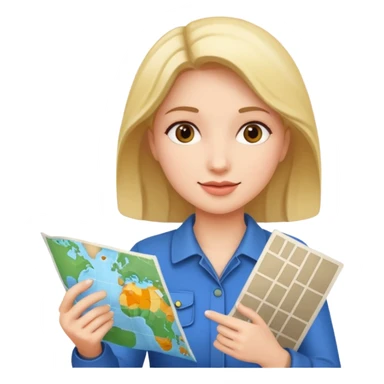 women giving map sticker