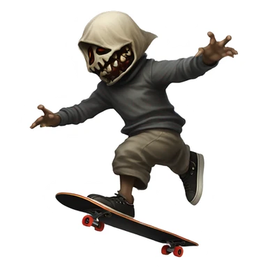 The asylum demon from dark souls doing a kickflip on a skateboard  sticker