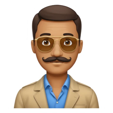 mustache police with sunglasses sticker