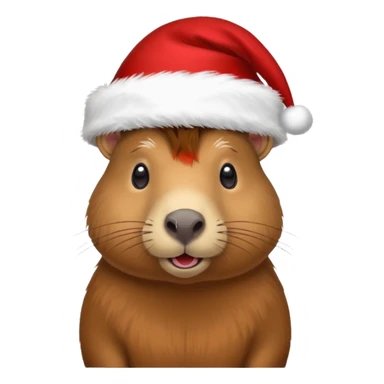 Un. Capibara, un sombrero de Navidad. sticker