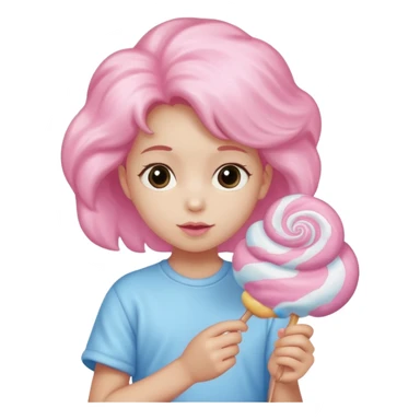 cotton candy holding kid sticker