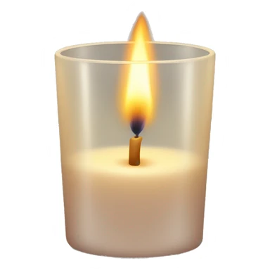 Candle in a powder-colored glass sticker