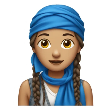 Brunette girl with braids and blue bandana around her neck sticker