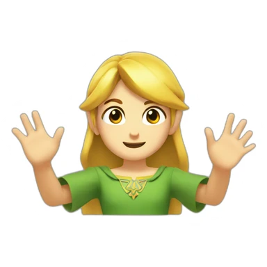 link zelda smiling face with open hands sticker