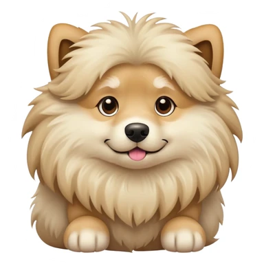 un chien poilu beige  sticker