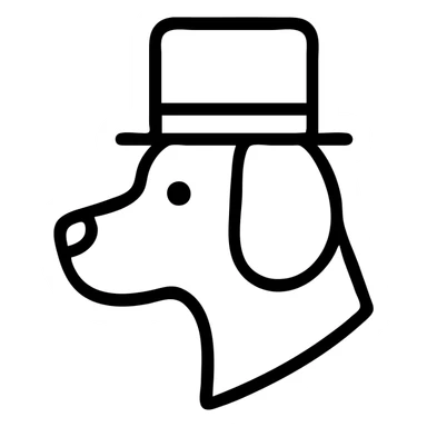 dog with tophat sticker