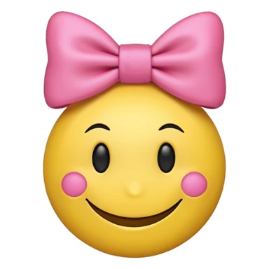 A smiley face with a small pink bow sticker