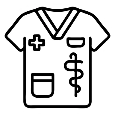 green occupational therapy jacket icon with medical details sticker