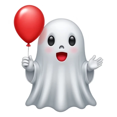 Niedliches gespenst mit luftballon in der hand sticker