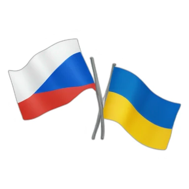 Russia flag and Ukraine flag sticker