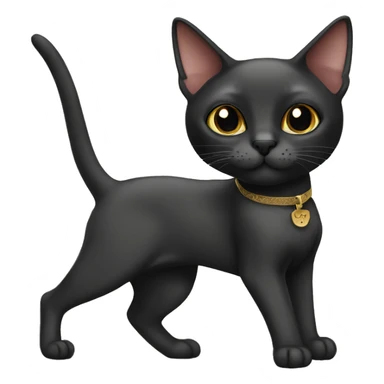 Black oriental cat  sticker
