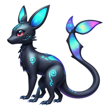 Neon Nebulae Salandit-Umbreon-Fakémon-hybrid-creature (full body)  sticker