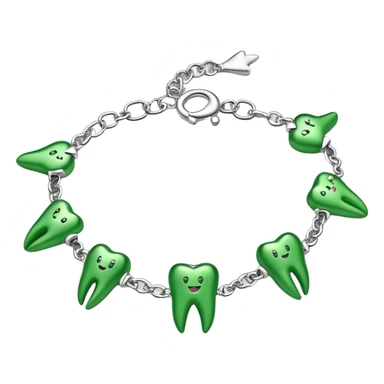green bracelet with tooth charms sticker