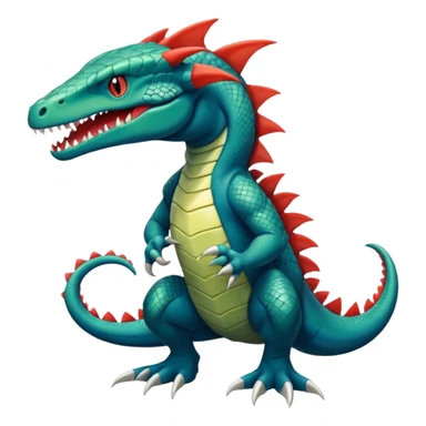 Grovyle-Croconaw-Salandit-Sandile-fusion sticker