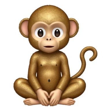 glitter monkey silence brown sticker