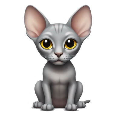 gray sphinx cat sitting sticker