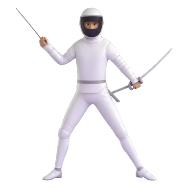 fencer standing in a relaxed pose sticker