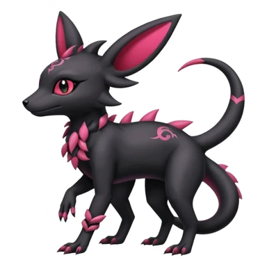 Shiny Dark Edgy Gothic Gloomy Futuristic Salandit-Umbreon-Shaymin-Delcatty-Hybrid (Full body) sticker