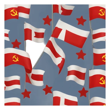 Flag of the union of soviet socialist republics in the style of a apple flag emoji sticker