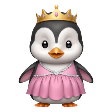 Baby princess penguin with pink dress  sticker
