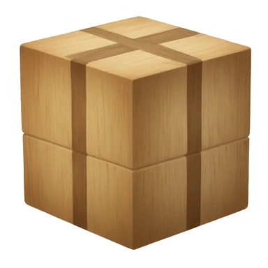 Wooden cube flat  sticker