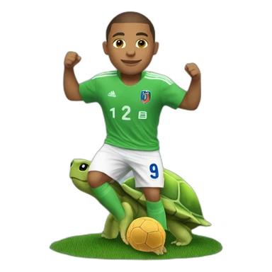 Mbappe dans un corps de tortue sticker