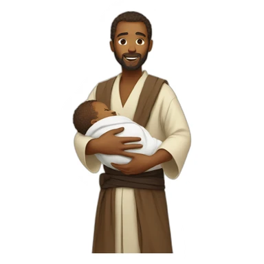 Jedi carrying a baby  sticker