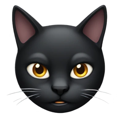 angry male black cat with white whiskers sticker