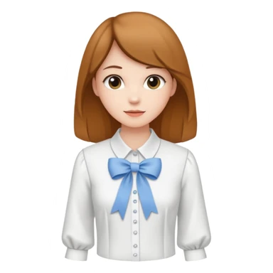 ehite blouse with ribbon sticker