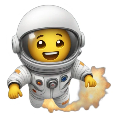 Cute exploding astronaut sticker