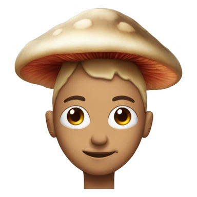 face with a mushroom instead of hair sticker