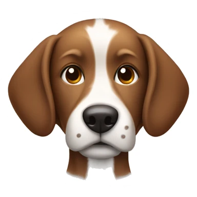 brown dog with white paws, chest, tail tip and midline of head sticker