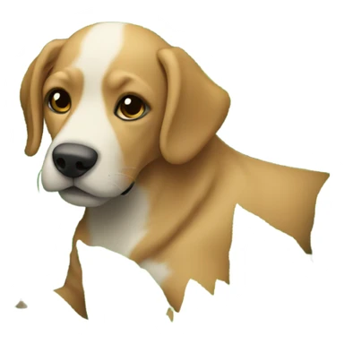 realistic dog among plants sticker