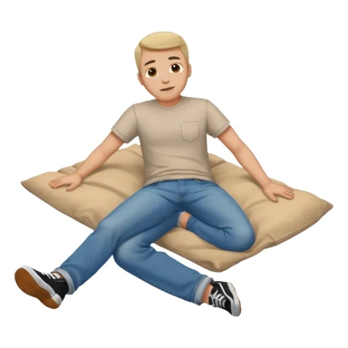 a man laying on ground sticker