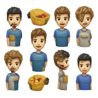 Tondeuse à gazon avec un mix de tondeuse à cheveux sticker