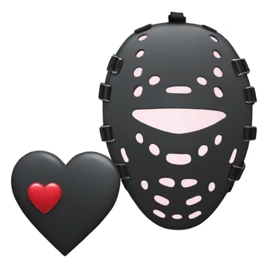 Hockey mask and heart sticker