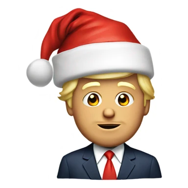 Donald trump with a Santa hat sticker