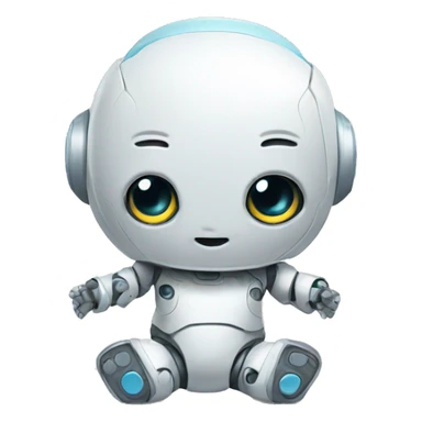 Baby robot in diapers sticker