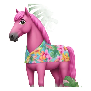 Pink horse in a Hawaiian shirt  sticker