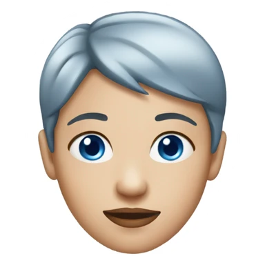 red woman face with blue eyes short hair sticker