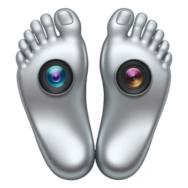 tiny feet with a camera icon next to them sticker