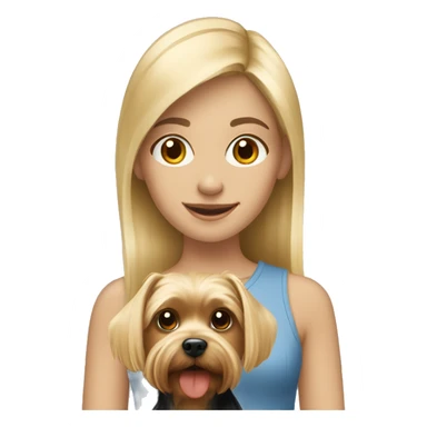 Blonde girl with Yorkshire Terrier sticker